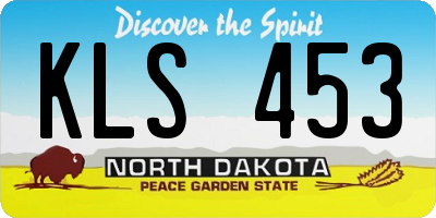 ND license plate KLS453