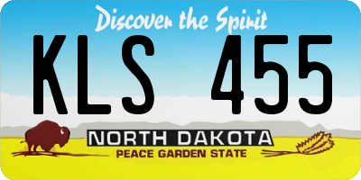 ND license plate KLS455