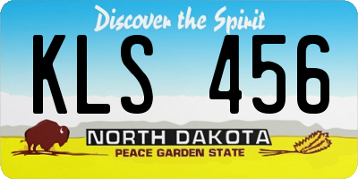 ND license plate KLS456