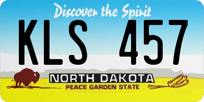 ND license plate KLS457
