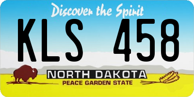 ND license plate KLS458