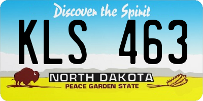 ND license plate KLS463