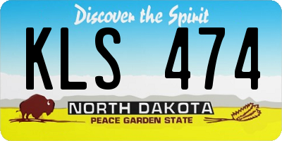 ND license plate KLS474