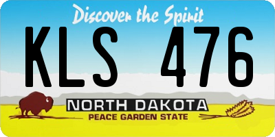 ND license plate KLS476