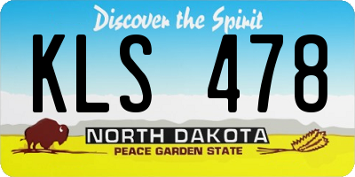 ND license plate KLS478