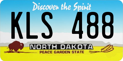 ND license plate KLS488