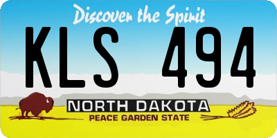 ND license plate KLS494