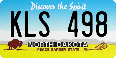 ND license plate KLS498