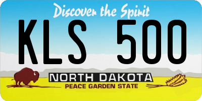 ND license plate KLS500