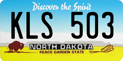 ND license plate KLS503