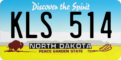 ND license plate KLS514