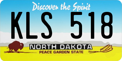 ND license plate KLS518