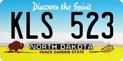 ND license plate KLS523
