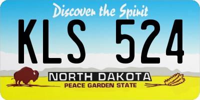 ND license plate KLS524
