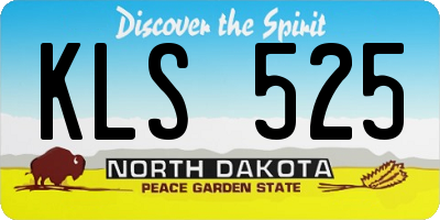 ND license plate KLS525