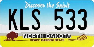 ND license plate KLS533
