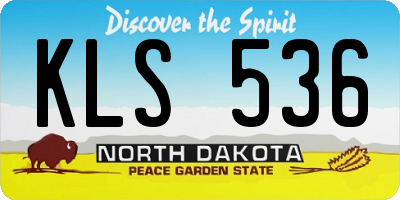 ND license plate KLS536