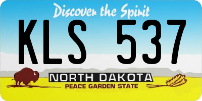 ND license plate KLS537