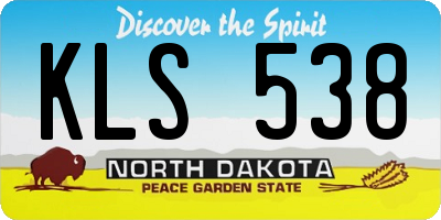ND license plate KLS538