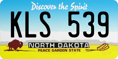 ND license plate KLS539