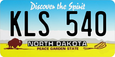 ND license plate KLS540