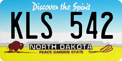 ND license plate KLS542