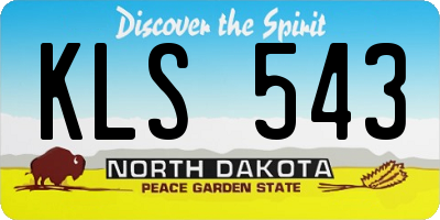 ND license plate KLS543