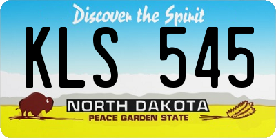 ND license plate KLS545