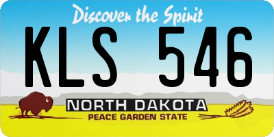 ND license plate KLS546