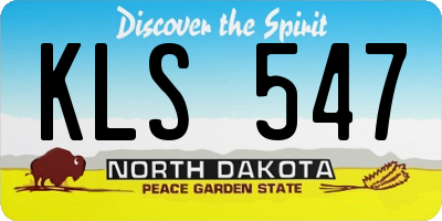 ND license plate KLS547