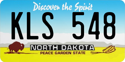 ND license plate KLS548