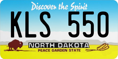 ND license plate KLS550