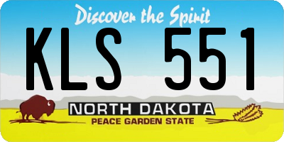 ND license plate KLS551