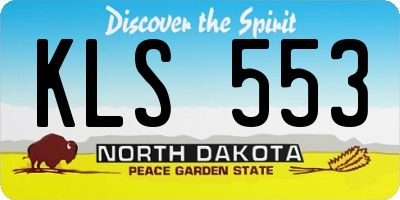ND license plate KLS553