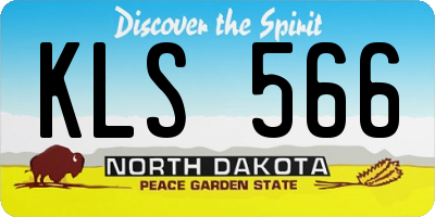 ND license plate KLS566
