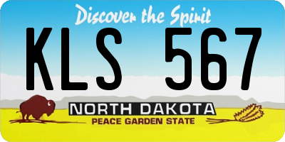 ND license plate KLS567
