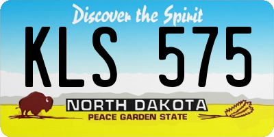 ND license plate KLS575