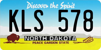 ND license plate KLS578