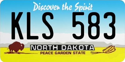 ND license plate KLS583