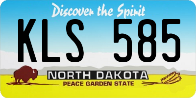 ND license plate KLS585