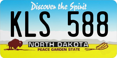 ND license plate KLS588