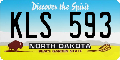 ND license plate KLS593