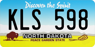 ND license plate KLS598
