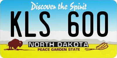 ND license plate KLS600