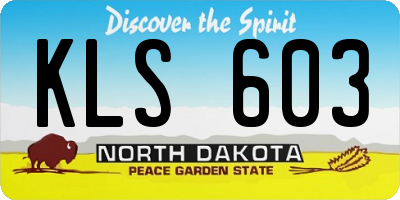 ND license plate KLS603