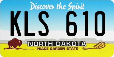 ND license plate KLS610