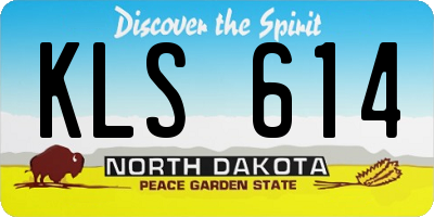 ND license plate KLS614