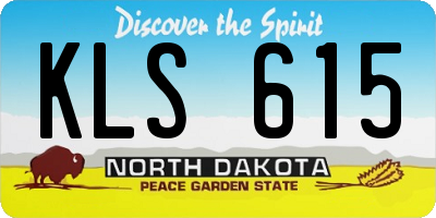 ND license plate KLS615