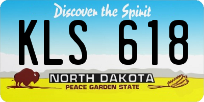 ND license plate KLS618
