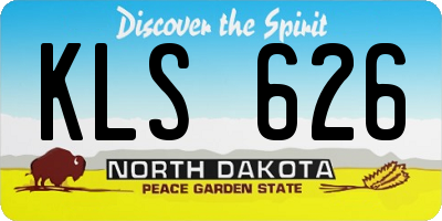 ND license plate KLS626